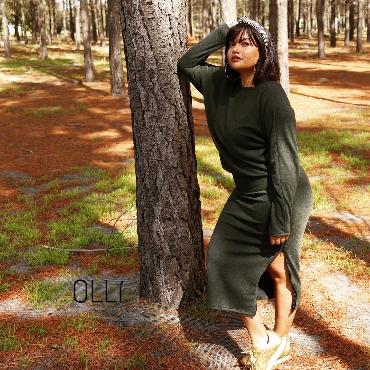Winter Bobbi dress (long sleeves) Forest green