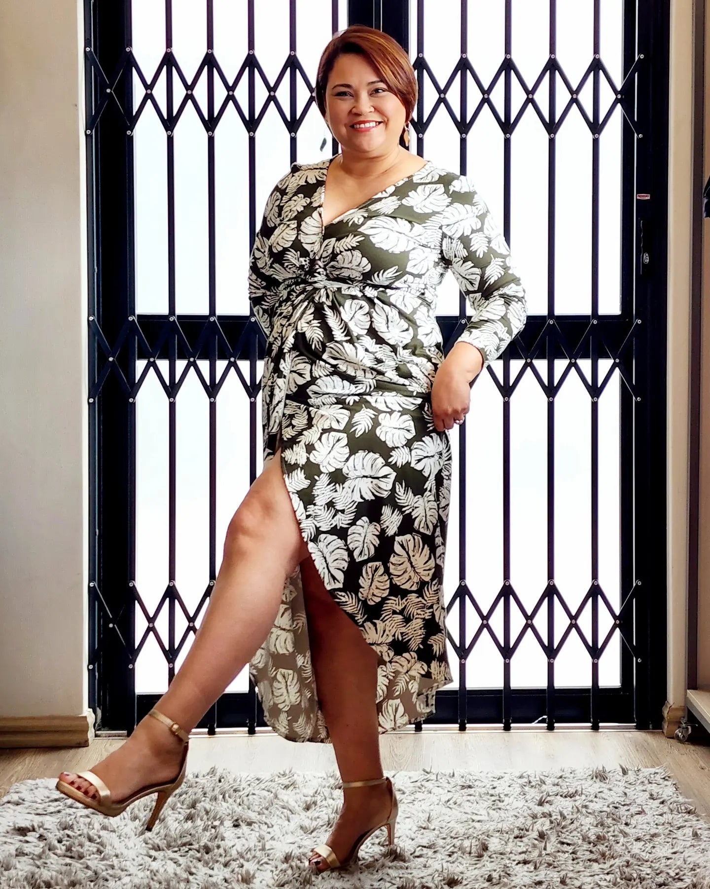 Jayne wrap dress (Leaf print)